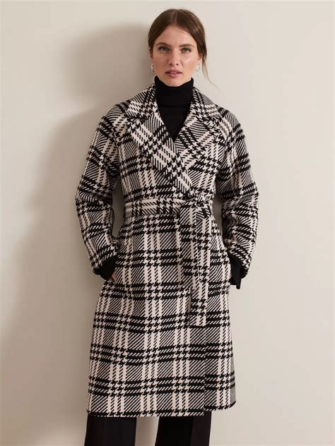 petite cassie|Phase Eight Petite Cassie Check Wool Blend Coat, Black/Ivory